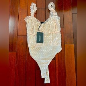 Light Pink Dotted Ruffle Bodysuit